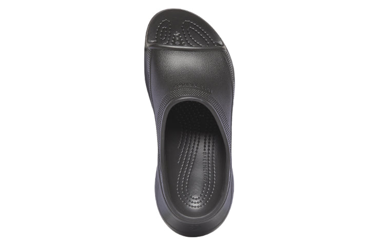 (WMNS) Balenciaga x Crocs Pool Slide Sandals 'Black' 677389W1S8E1000 #